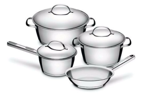 Batería de Cocina Allegra 4 Piezas Tapa de Acero