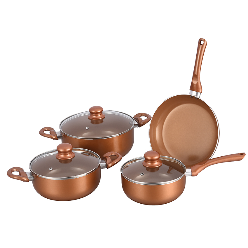 Batería de Cocina Cuori 7 Piezas Cobre 7P-Chef