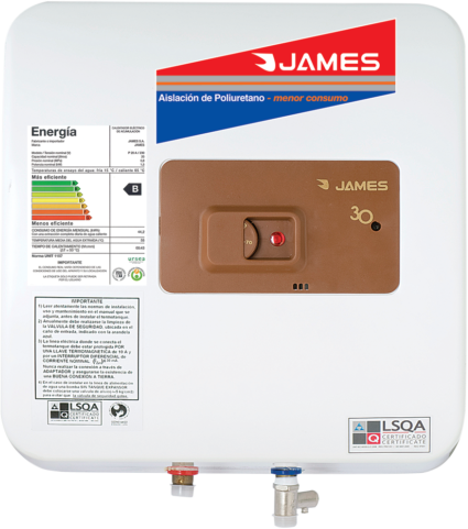 Termotanque James 30 Litros Tanque de Cobre