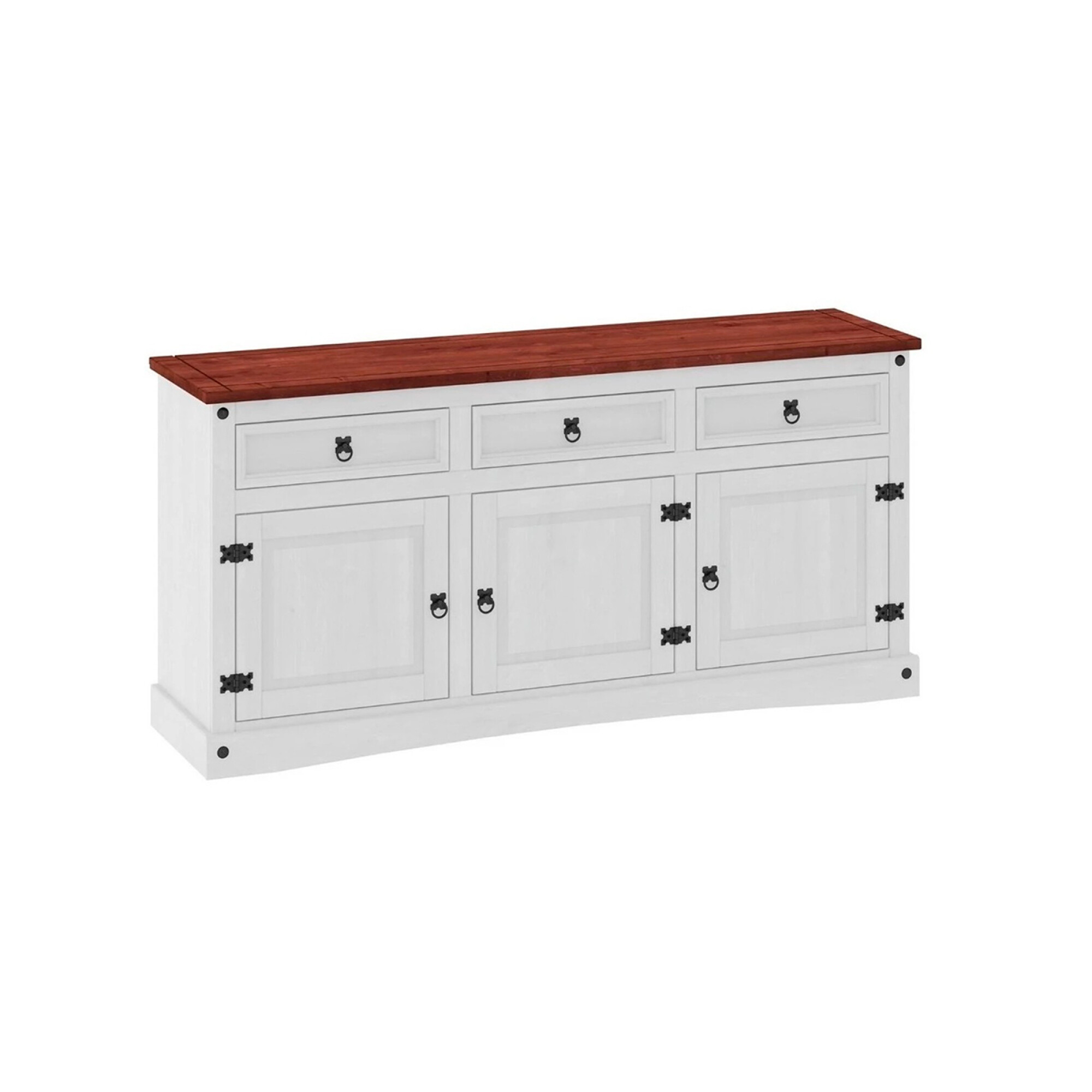 Aparador Bajo Gisbon VB237 3 Puertas 3 Cajones Blanco