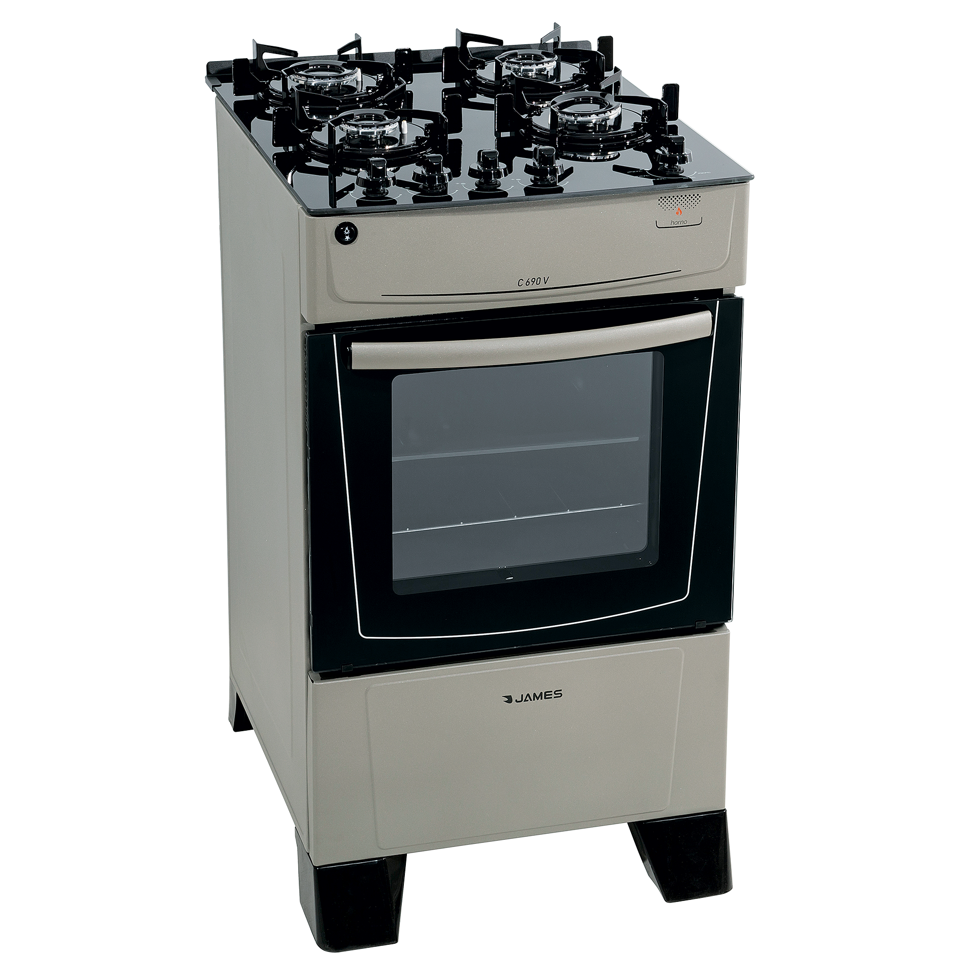 Cocina Super Gas C-690 Titanium/Blanco/Negro James