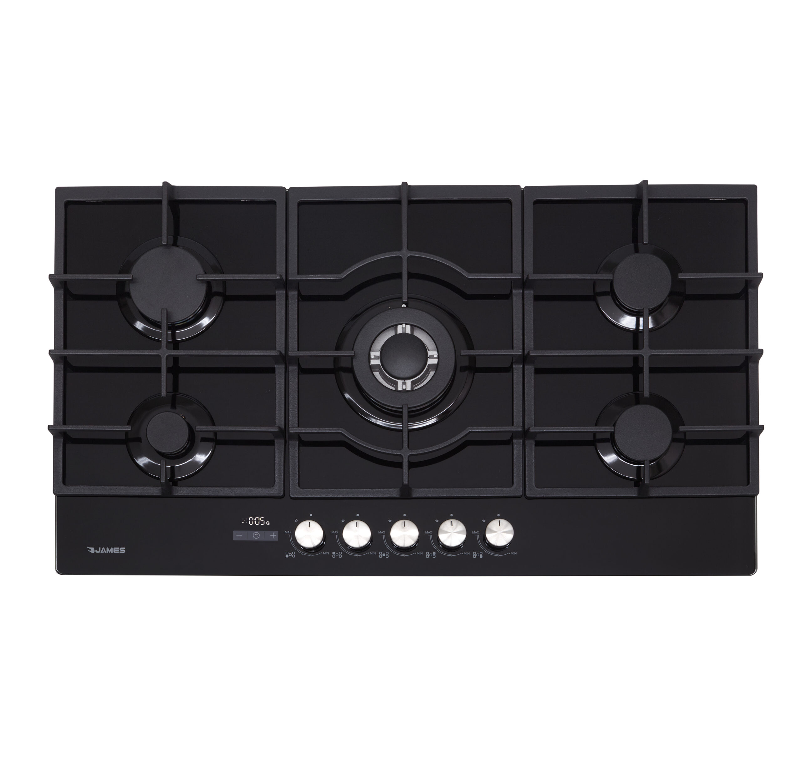 Anafe James 5 Hornallas AG VNT Vidrio Negro con Termocupla