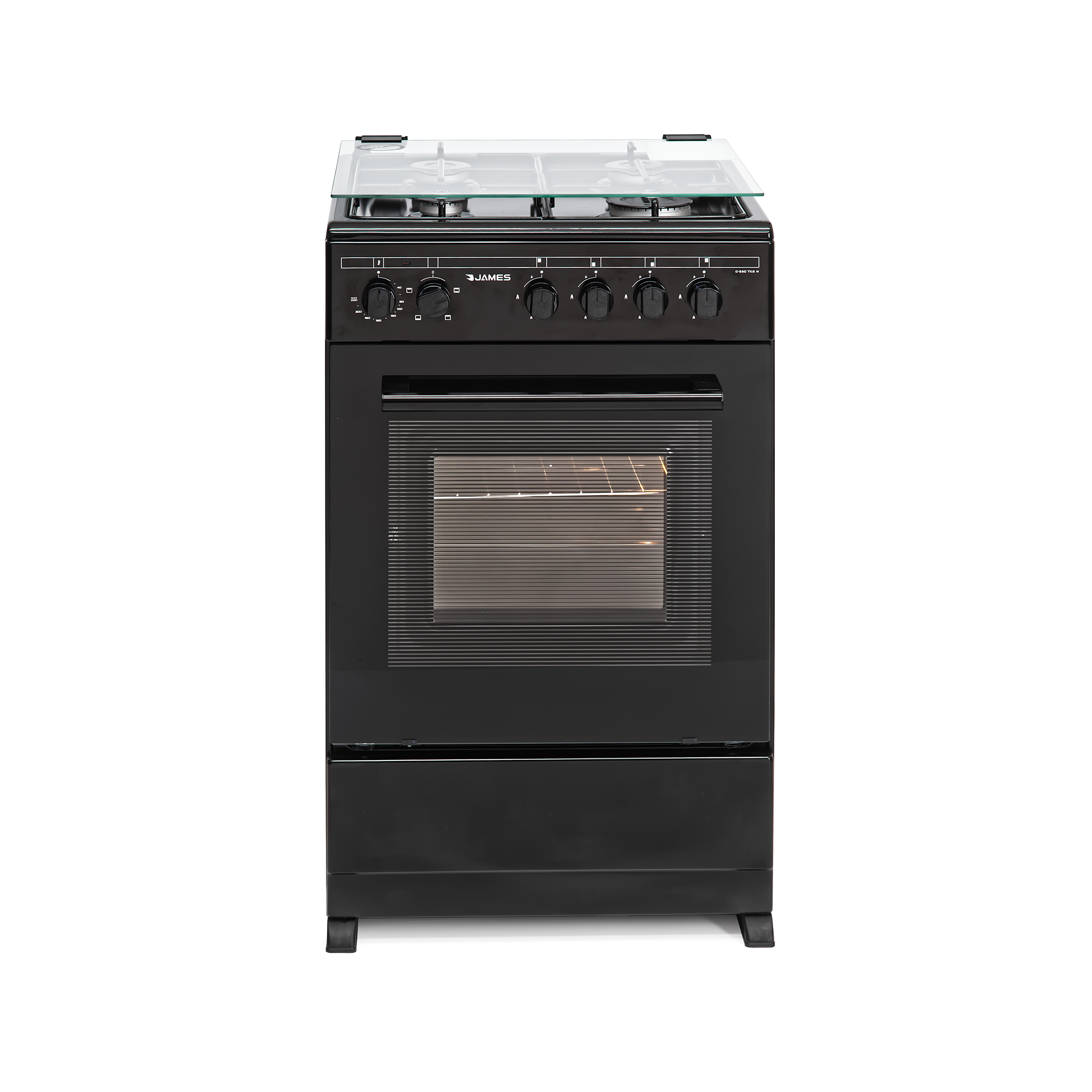 Cocina James C-550 TKS Blanco/Negro 4 Hornallas a Gas y Horno Eléctrico