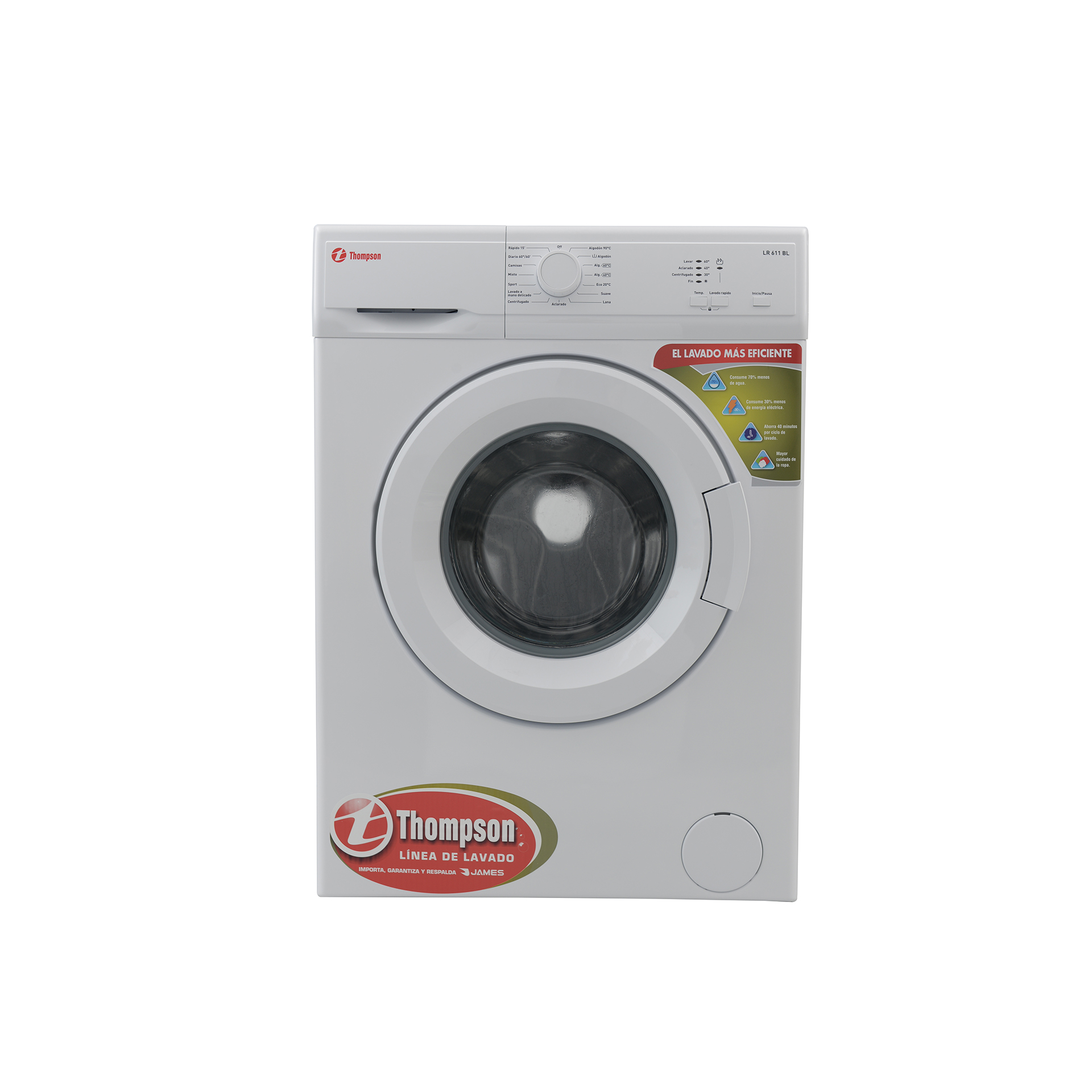 Lavarropas Thompson Carga Frontal 6kg LR610/611BL Blanco