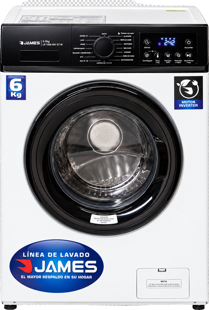 Lavarropas James LR1006 Inverter G7 Blanco
