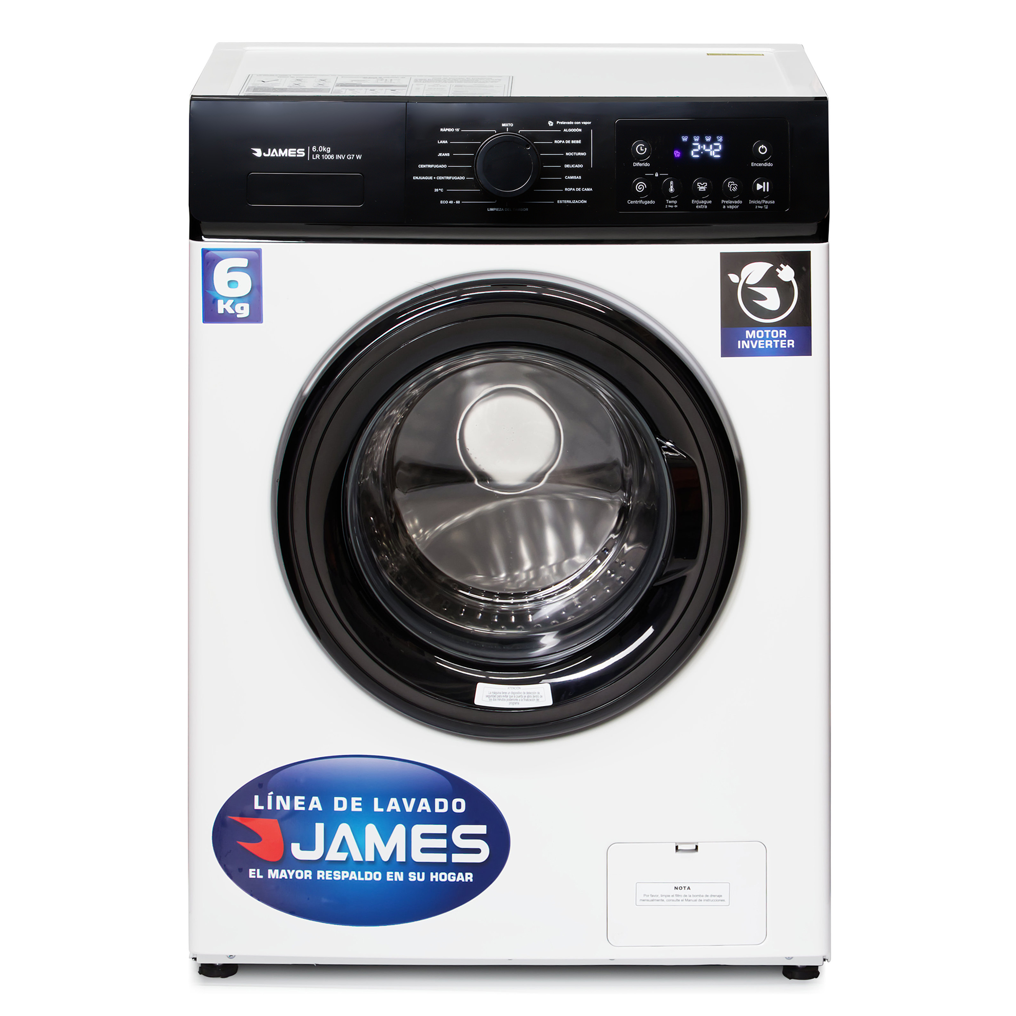 Lavarropas James LR1006 Inverter G7 Blanco
