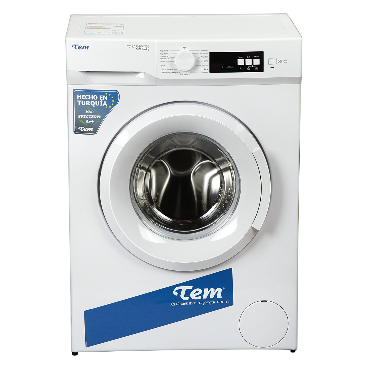 Lavarropas TEM 6kg Carga Frontal Z4700