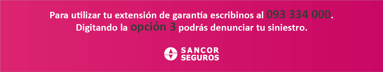 Para utilizar tu extensión de garantía escribinos al 093 334 000. Digitando la opción 3 podrás denunciar tu siniestro.