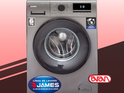 LAVARROPAS CARGA FRONTAL 6 KG INV JAMES LR 1006 INV G6 TITANIUM