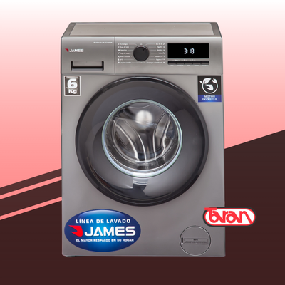 LAVARROPAS CARGA FRONTAL 6 KG INV JAMES LR 1006 INV G6 TITANIUM